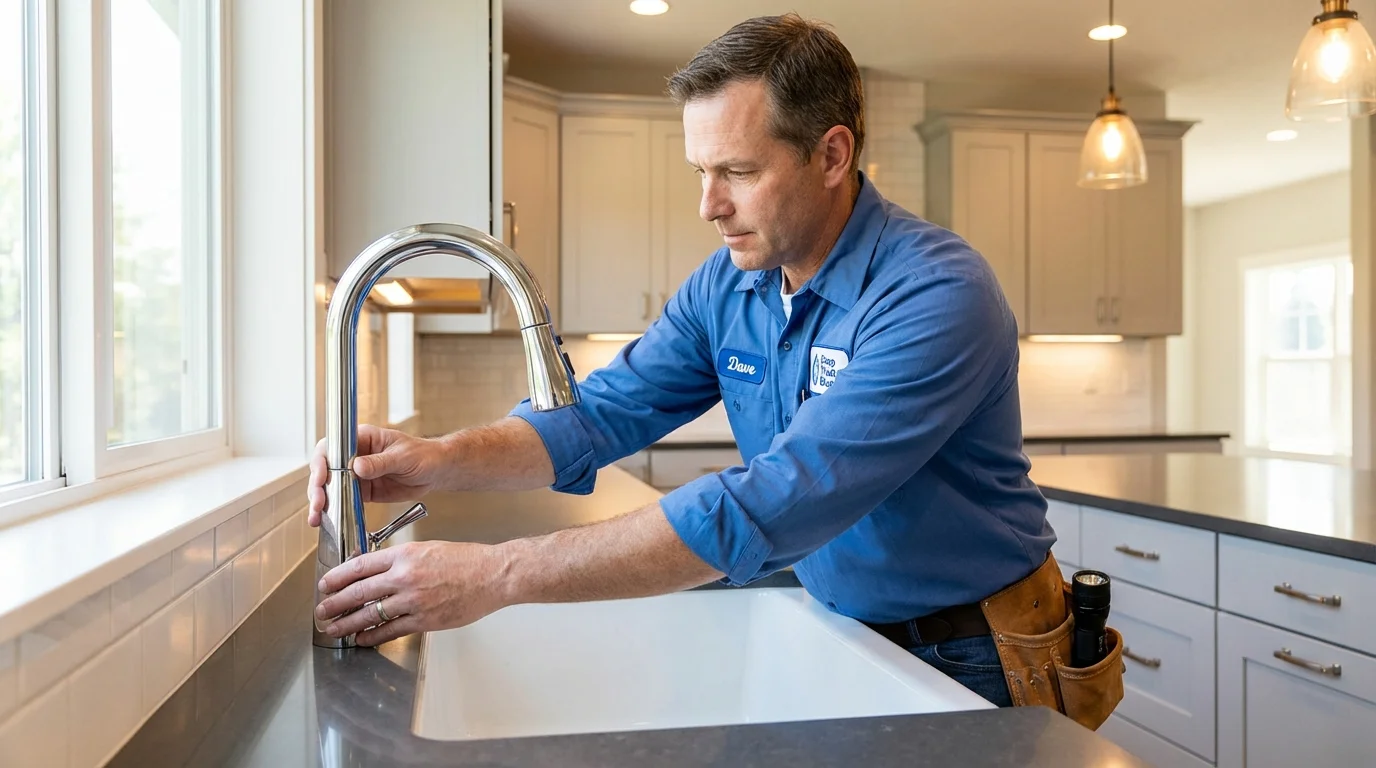 Kitchen faucet installation by Johns Plumbing LLC in Stanton